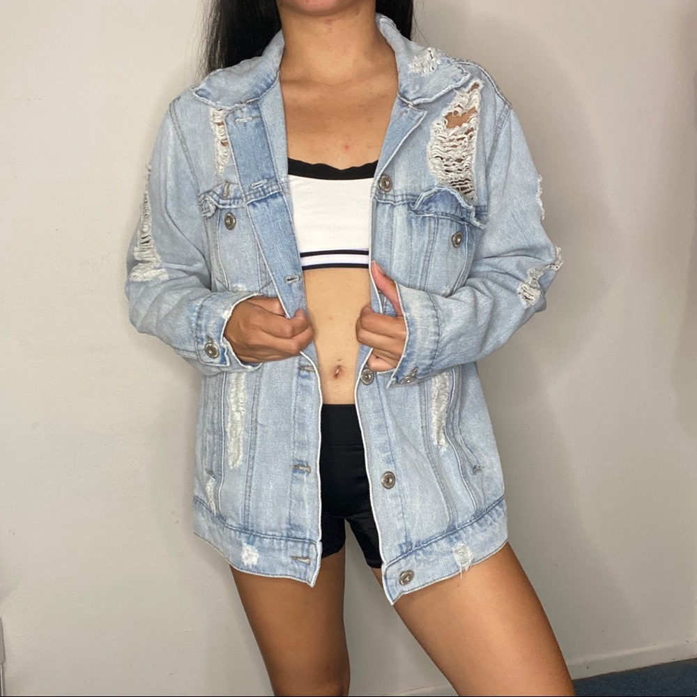 Distressed denim jacket - Picture 2 of 2